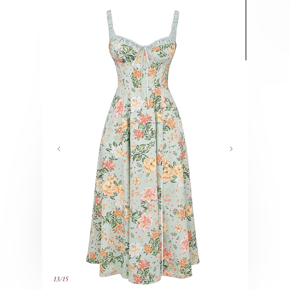 House of CB Floral Sage Floral Midi Dress